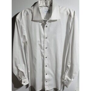 Eton Men's Sz. 16 (41) Slim Fit White L/S 100% Cotton Dress Shirt Spread Collar
